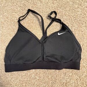 Nike Women's Black Sports Bra with White Logo